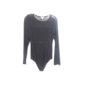 Bozzolo Mesh Y2K long sleeve black bodysuit Size Large